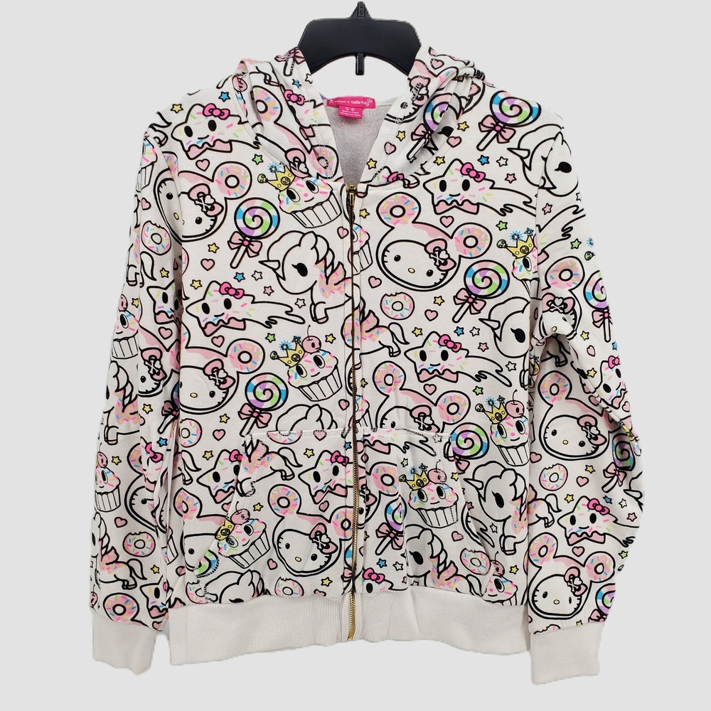 Tokidoki‎ X Hello Kitty Large Rare Vintage Hoodie All Over Print Sanrio Kawaii